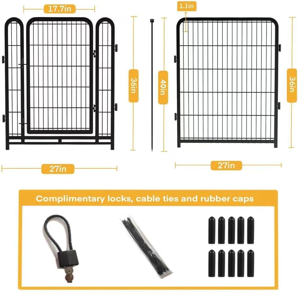 Tall Garden Fence, 36 in(H) 10 Panels Dog Fence Outdoor for Yard, Metal Dog Pen Heavy Duty Pet