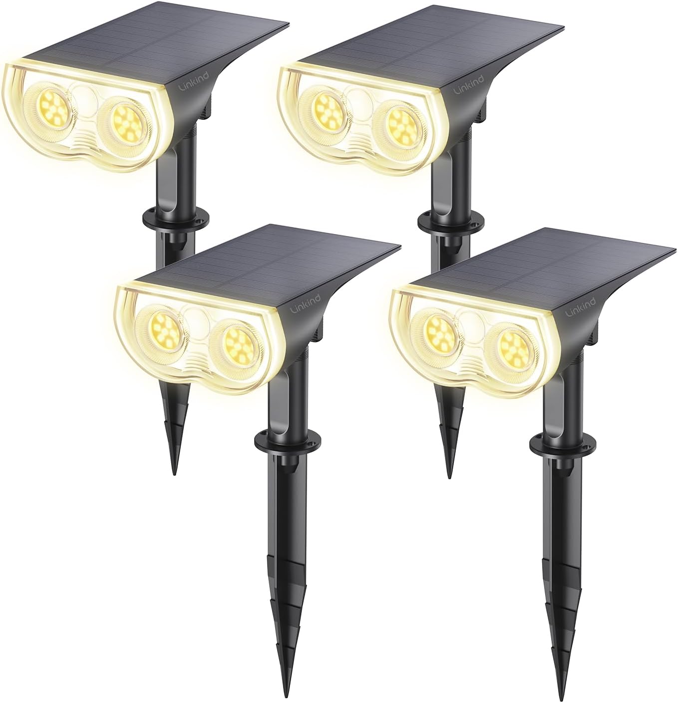 Linkind Solar Lights Outdoor Waterproof IP67, StarRay Dusk-to-Dawn Outdoor Solar Lights, 3 Lighting