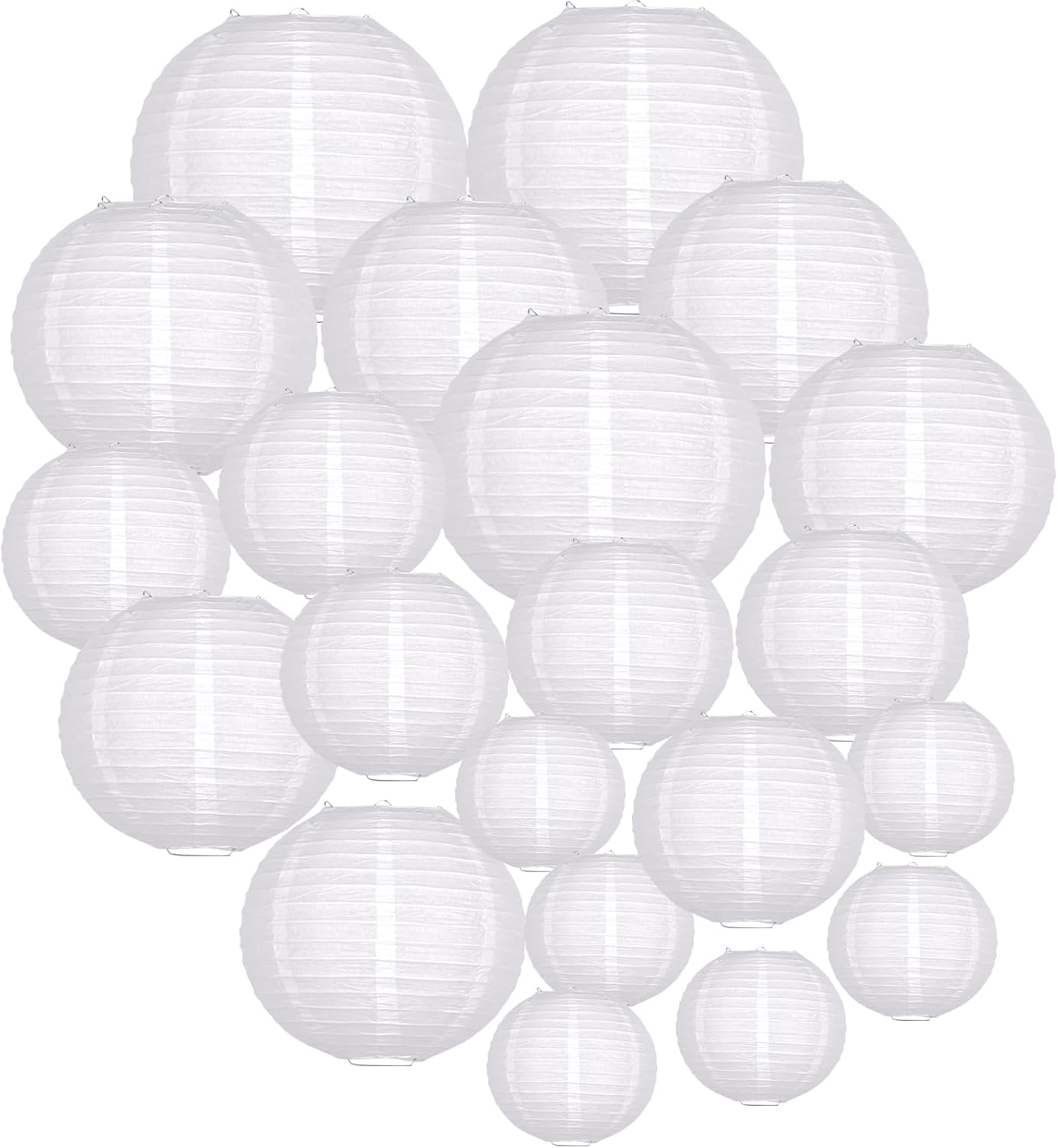 ADLKGG White Paper Lanterns Party Decorative, White Round Hanging Paper Lanterns Decorations for
