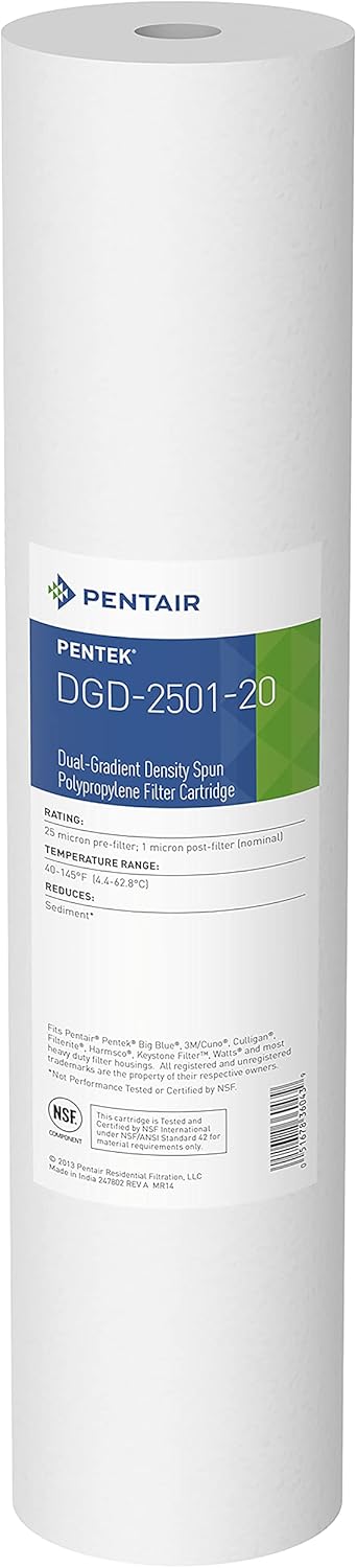 Pentair Pentek Big Blue Filter Housing Bundle with Water Filter Cartridge | Heavy Duty Whole House