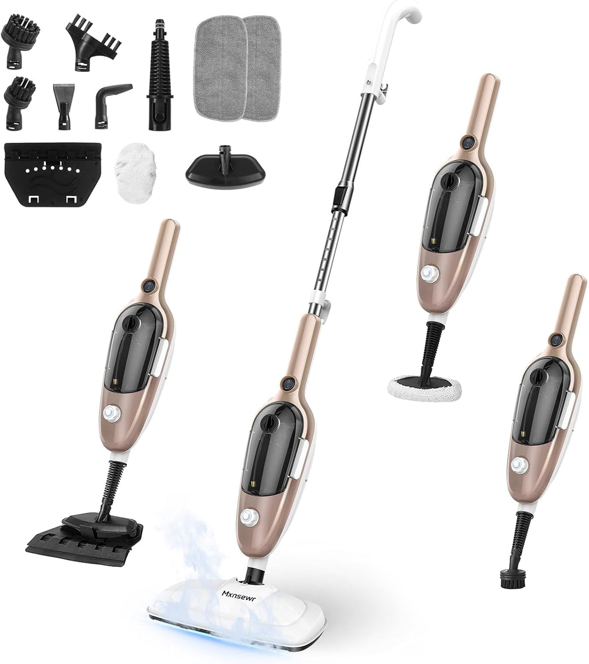 Steam Mop - All-in-one Powerful Handheld Steam Cleaner Detachable Floor Steamer with 11