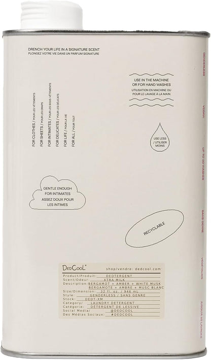 DedCool Liquid Laundry Dedtergent (Xtra Milk, 32 fl oz), Luxurious Fragrance, Scented, Removes