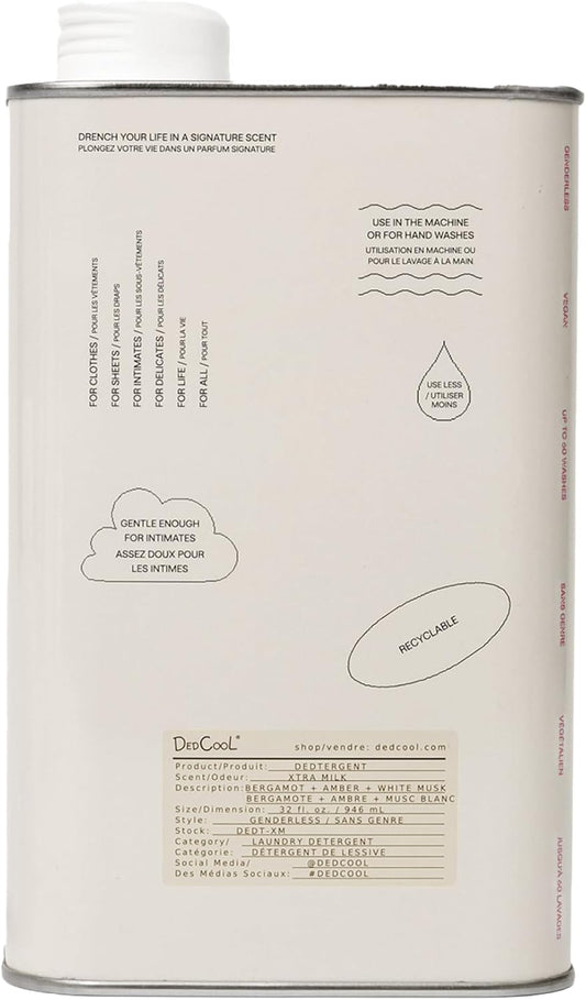 DedCool Liquid Laundry Dedtergent (Xtra Milk, 32 fl oz), Luxurious Fragrance, Scented, Removes