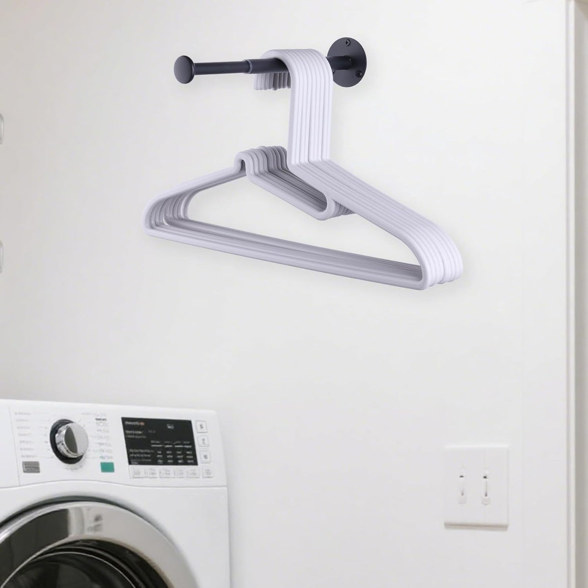 4 Pack Retractable Hanger Holder for Laundry Room, Wall Mount Organizer Rack for Lightweight