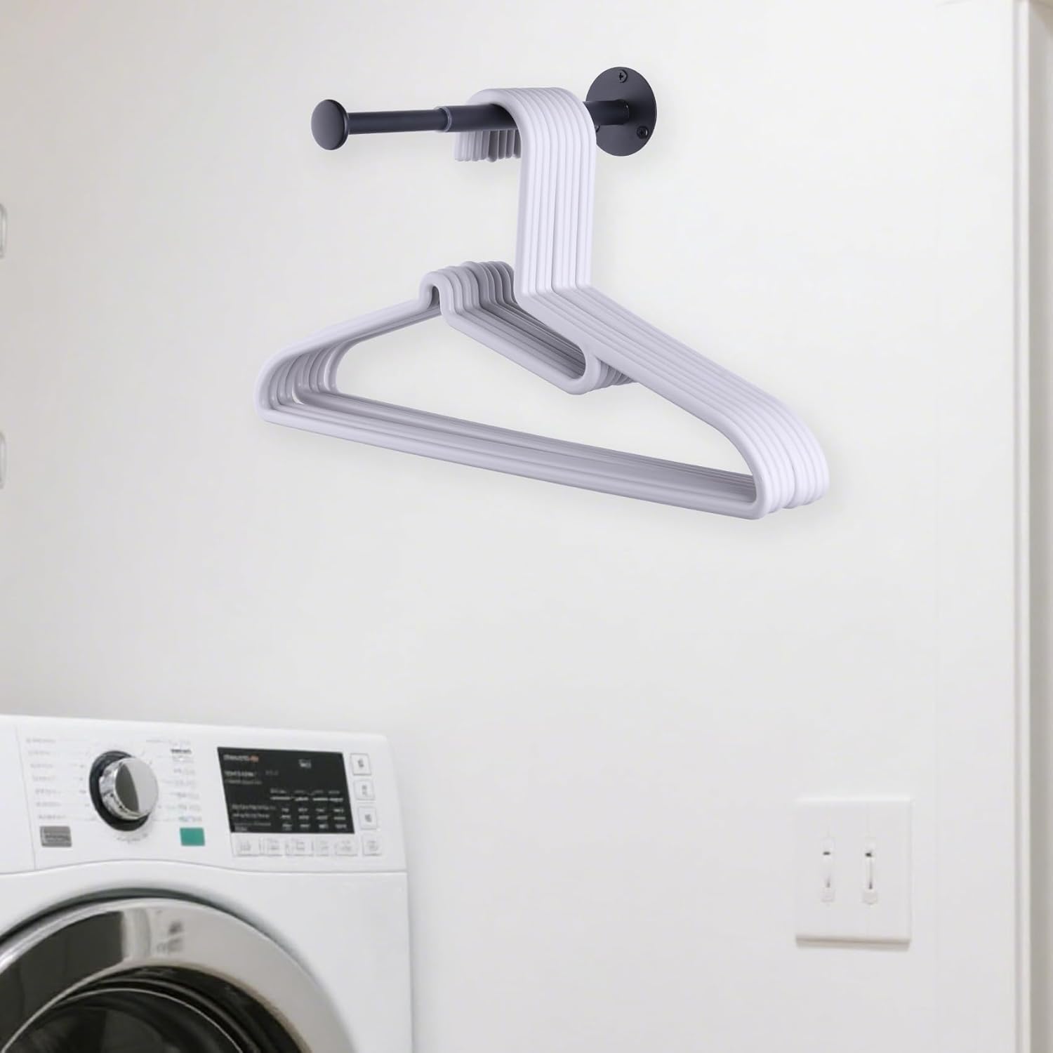 4 Pack Retractable Hanger Holder for Laundry Room, Wall Mount Organizer Rack for Lightweight
