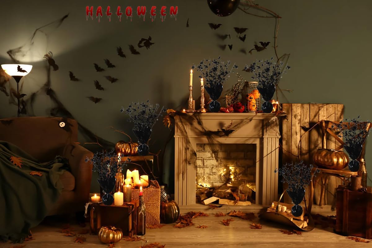 6 Pack Halloween Decoration Indoor Metallic Foil Spray Centerpiece Star Table Decoration Burst