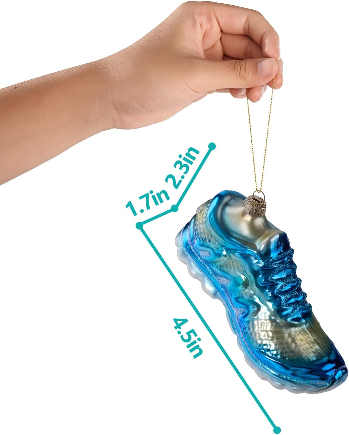 Hanging Christmas Ornaments, 2025 Glass Blown Christmas Tree Ornaments, Blue Christmas Tree