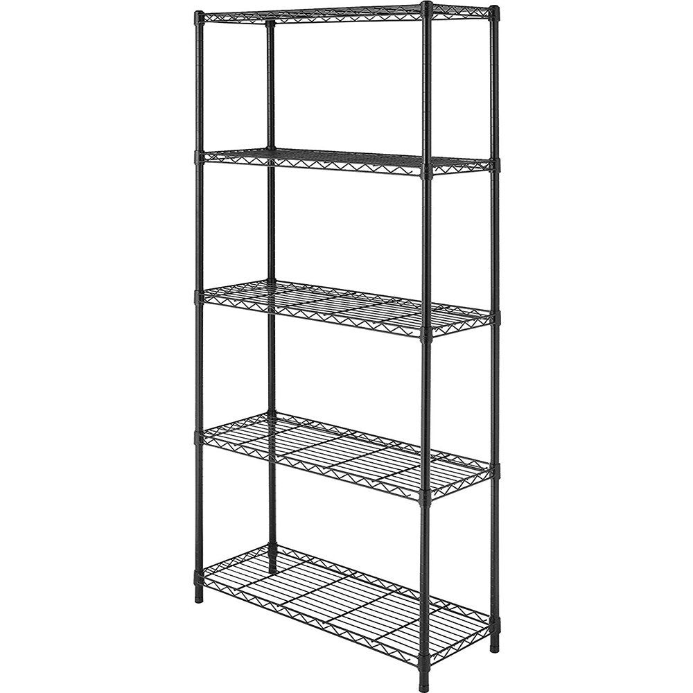 Whitmor 5-Wire Shelving Unit, Metal Storage Shelves, Durable Heavy Duty Shelf, Easy Assembly for