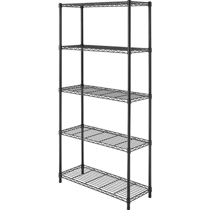 Whitmor 5-Wire Shelving Unit, Metal Storage Shelves, Durable Heavy Duty Shelf, Easy Assembly for