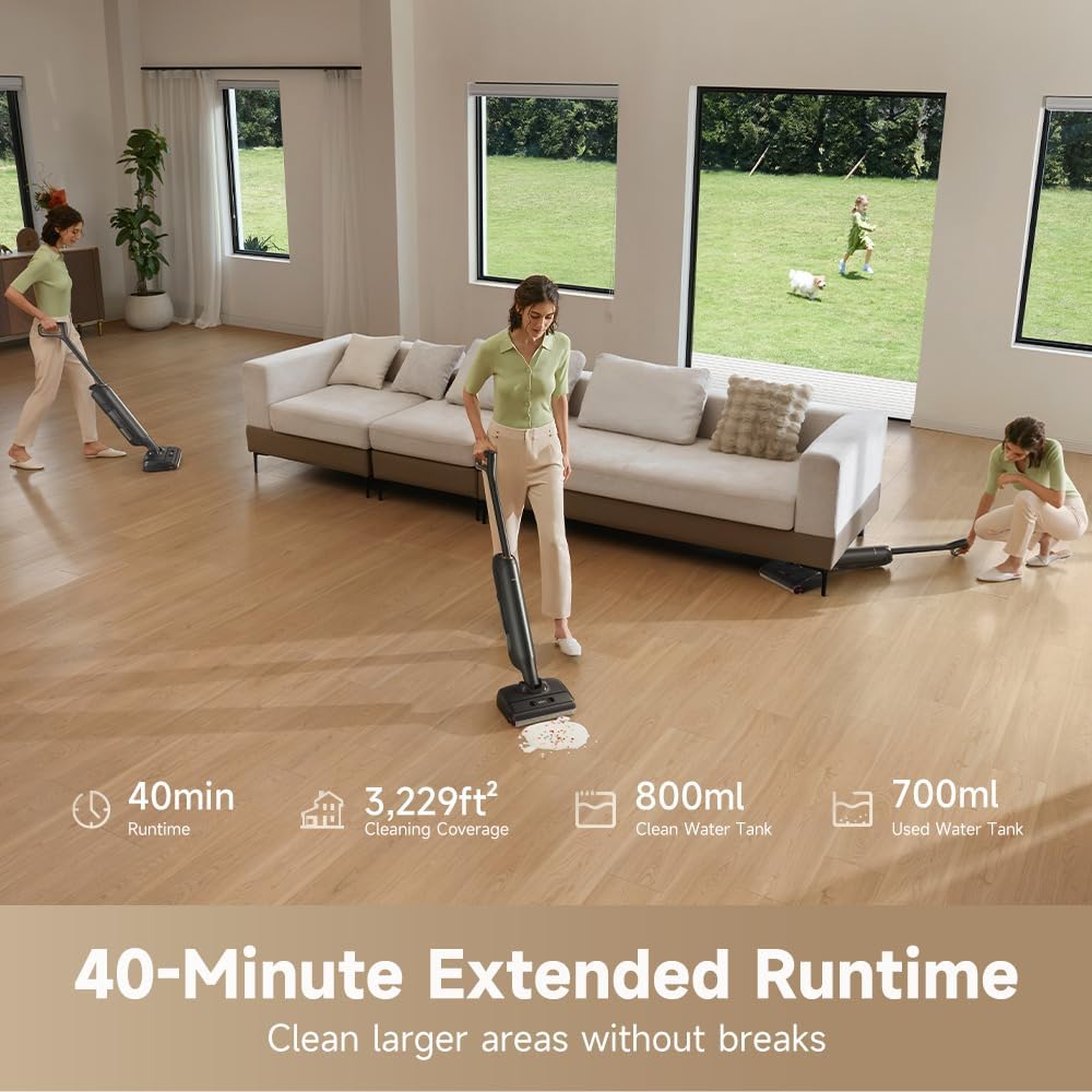 MOVA M10 Cordless Wet Dry Vacuum Cleaner 180° Lie-Flat Smart Vacuum Mop All in One for Hard Floor