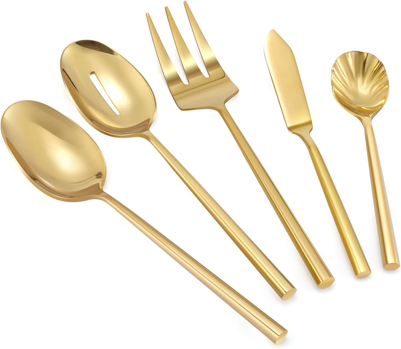 Silverware 45-Piece Gold Flatware Set with Serving Utensils Stainless Steel Thick Heavy Mirror