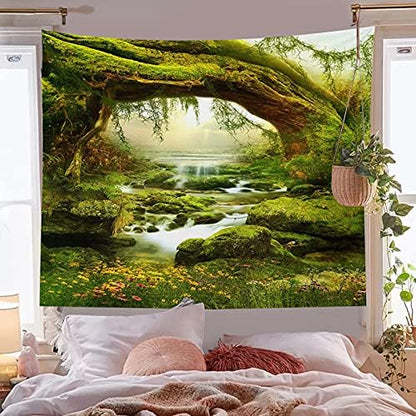 Llamazing Forest Landscape Natural Tapestry - Home Decor for Living Room Bedroom - Magic Curtain