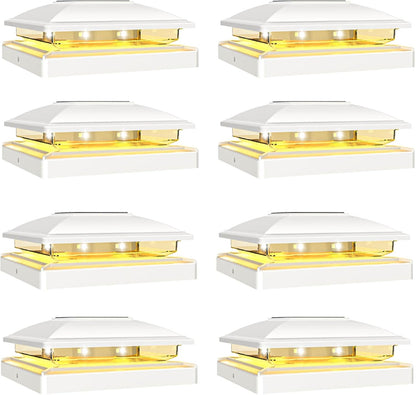 VOLISUN Solar Post Cap Light Outdoor,Solar Fence - Post Lights Waterproof for 4x4/5x5/6x6