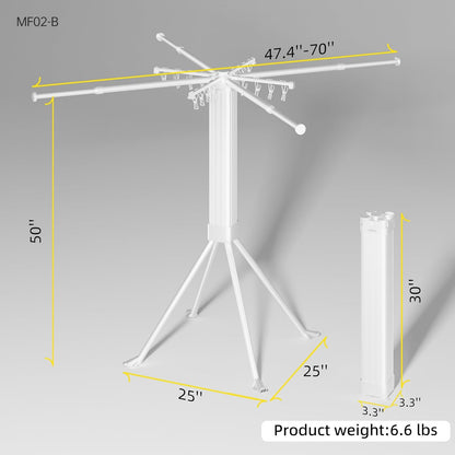BIREN Clothes Drying Rack Foldable Extending Laundry Rack with 16 Clips Collapsible Clothing Rack