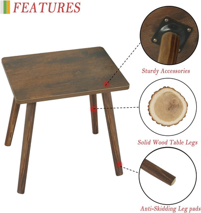 AWASEN Side Table, Small Wood End Table Living Room, Mini Bed Side Table Modern Accent Nightstand