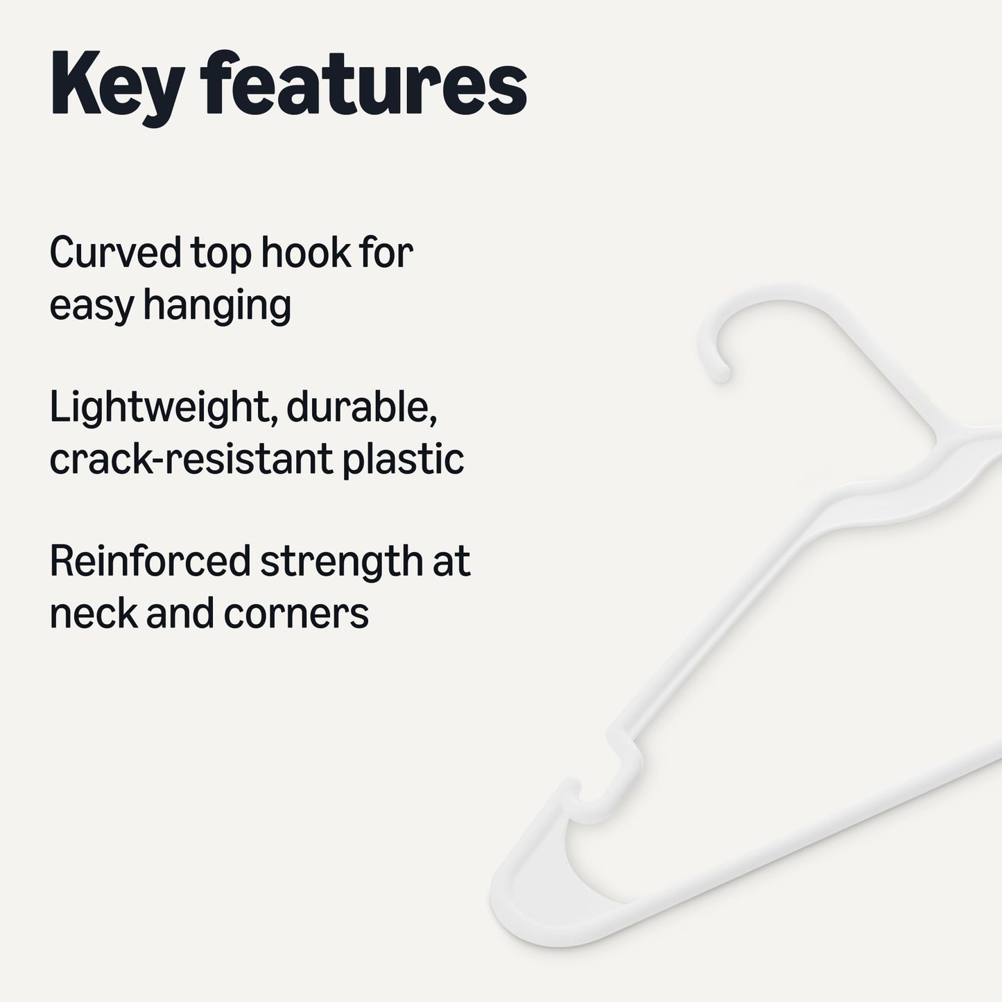 Amazon Basics Space Saving Plastic Clothes Hangers, Sturdy Closet Organizer for Shirts and Jackets
