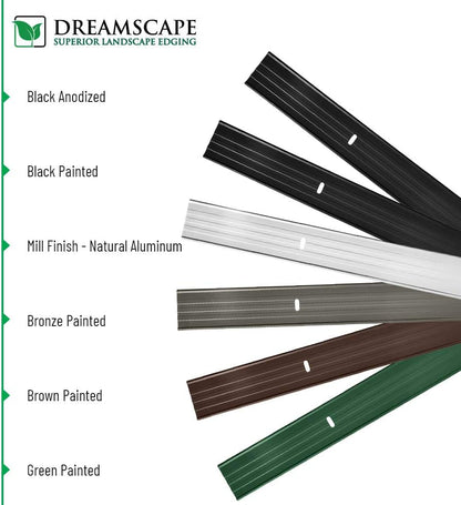 Dreamscape E-Z Edge Aluminum Landscape Edging - 4 Strips, 6ft Each (24ft Total), Mill Finish