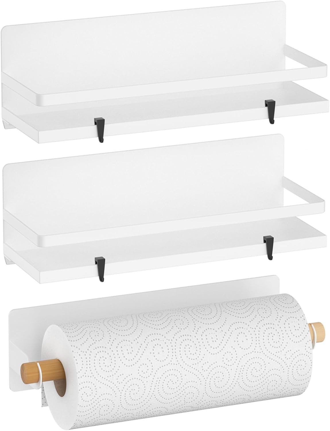 Magnetic Spice Rack for Refrigerator Moveable Magnetic Shelf Organizer with Paper Towel Holder