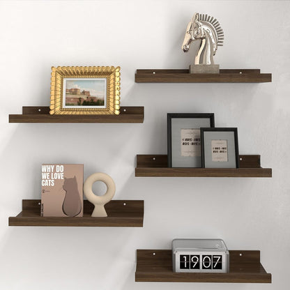 RICHER HOUSE 5 Set Floating Shelves for Wall Decor, Wall Mounted Book Shelf, Nursery Shelves