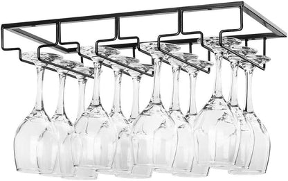 Wine Glass Rack Under Cabinet - Stemware Holder Metal Wine Glass Organizer Glasses Storage Hanger