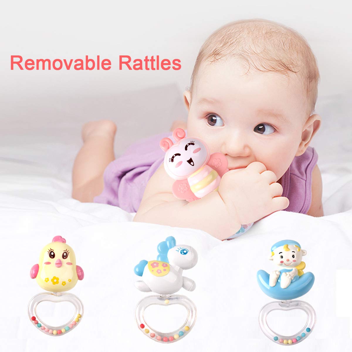 Mini Tudou Baby Musical Mobile Crib with Music and Lights, Timing Function, Projection, Take-Along