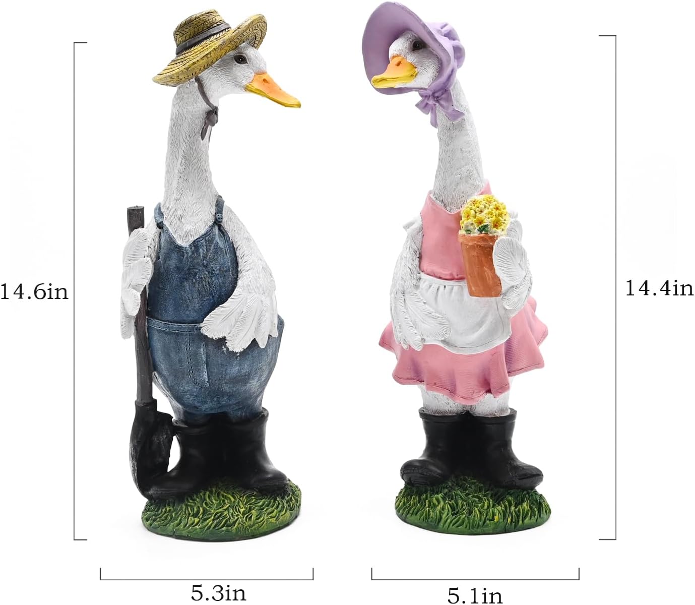 Porch Goose Statue Outfits Large Garden Sculpture Cement Home Outdoor Decorations Lawn Resin Big