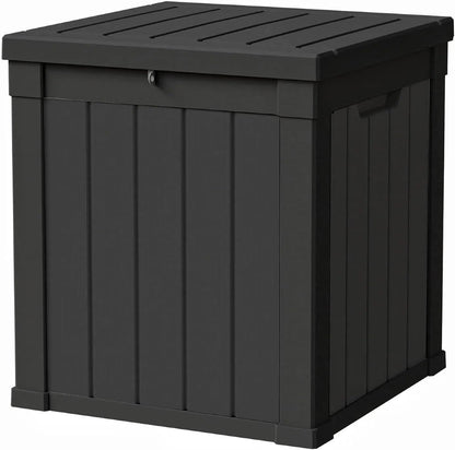 50 Gallon Storage Box, Waterproof Deck Box for Indoor & Outdoor Use, Lockable Pool Storage Bin for