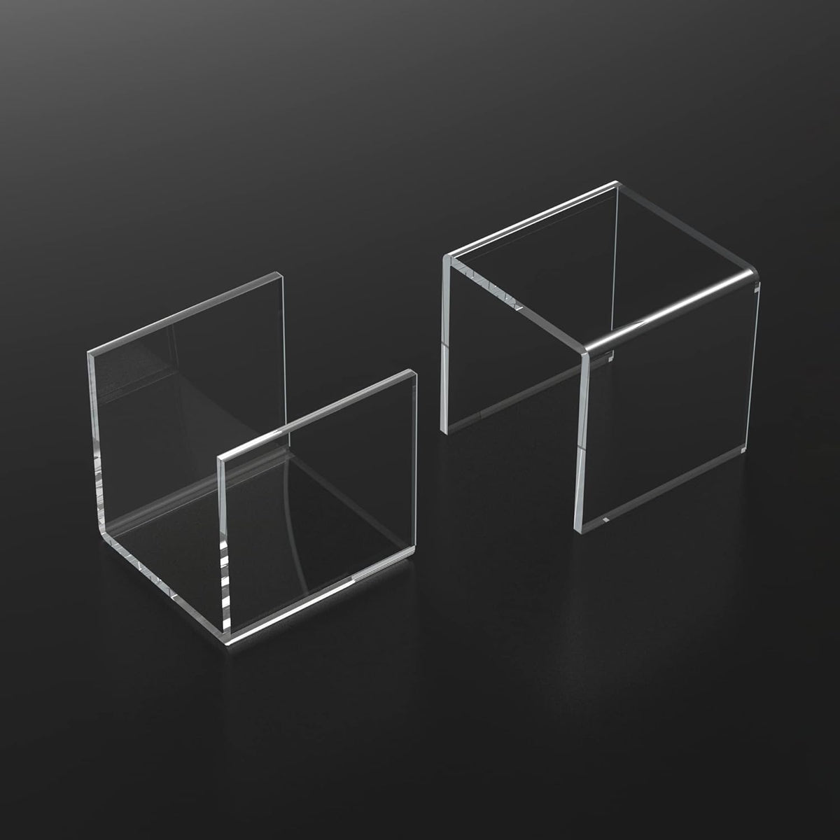 Square Acrylic Shelf Risers 3pcs, Acrylic Dessert Table Display Set, Clear Acrylic Showcase