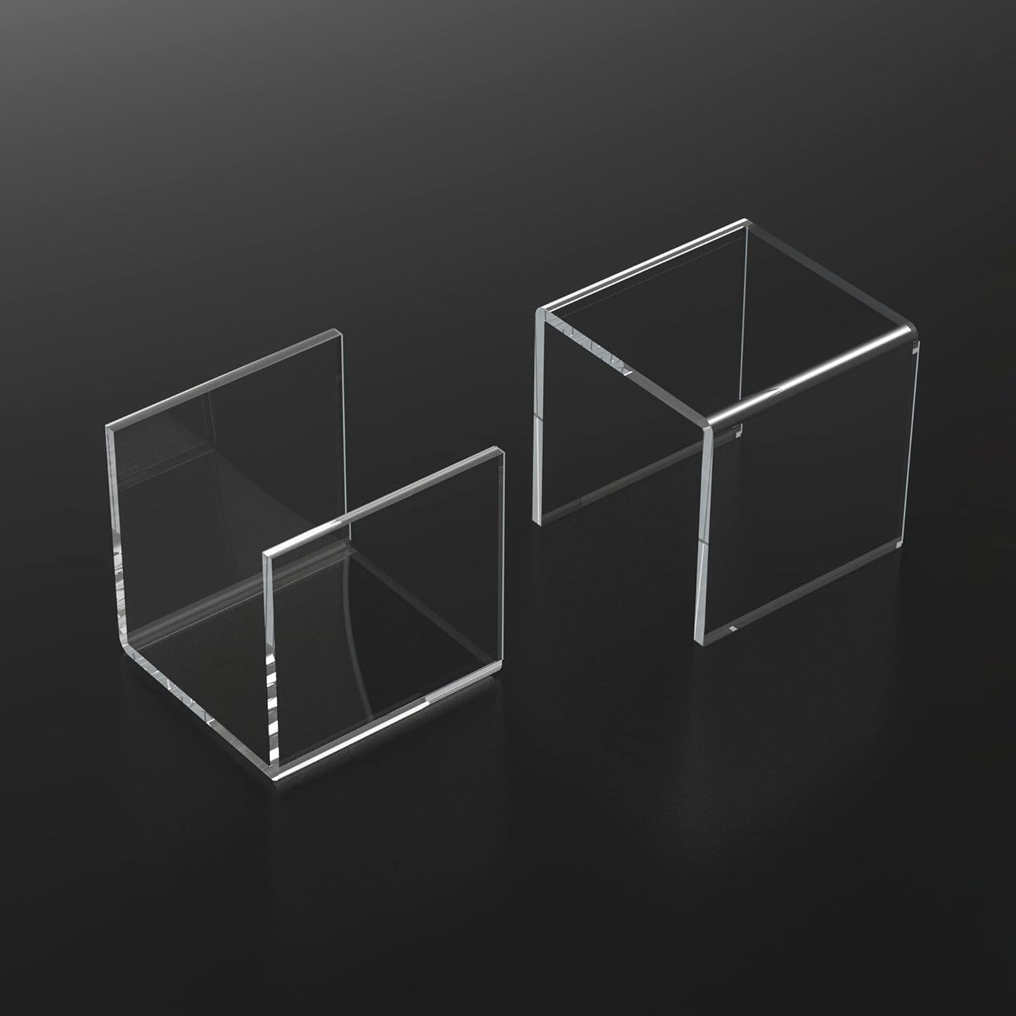 Clear Acrylic Risers 3 pcs, Square Acrylic Food Display Stands Tabletop, Display Shelf for Vendors