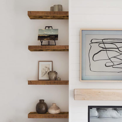 QEEIG Floating Shelves for Wall Bathroom Shelf Bedroom Kitchen Living Room Farmhouse Small Book
