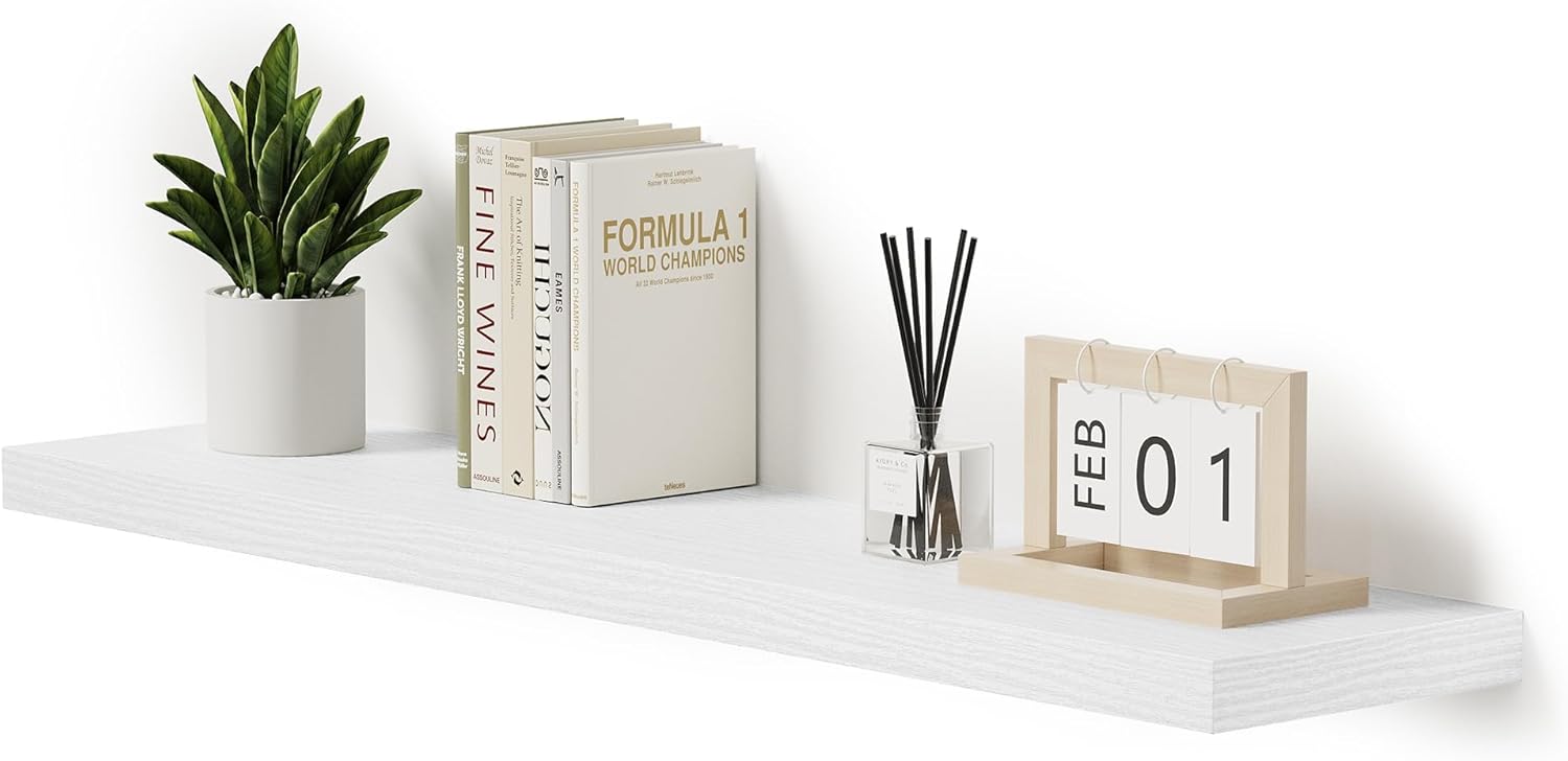 Single Floating Shelves 48 Inches, 48 x 10 inch Deep x 1.8 in Thick, Long Wall Shelves Heavy Duty
