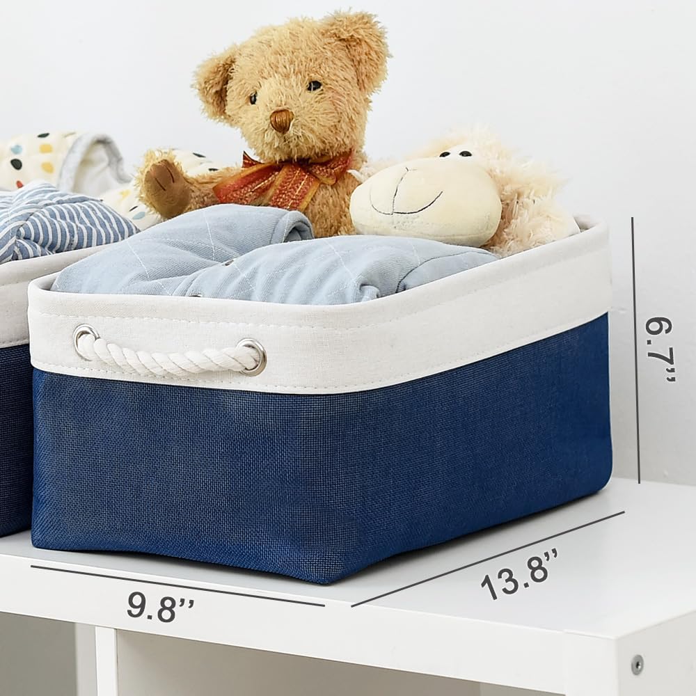TheWarmHome Storage Basket for Organizing - Medium 3 Pack 14x10x7 inch Fabric Storage Cubes for