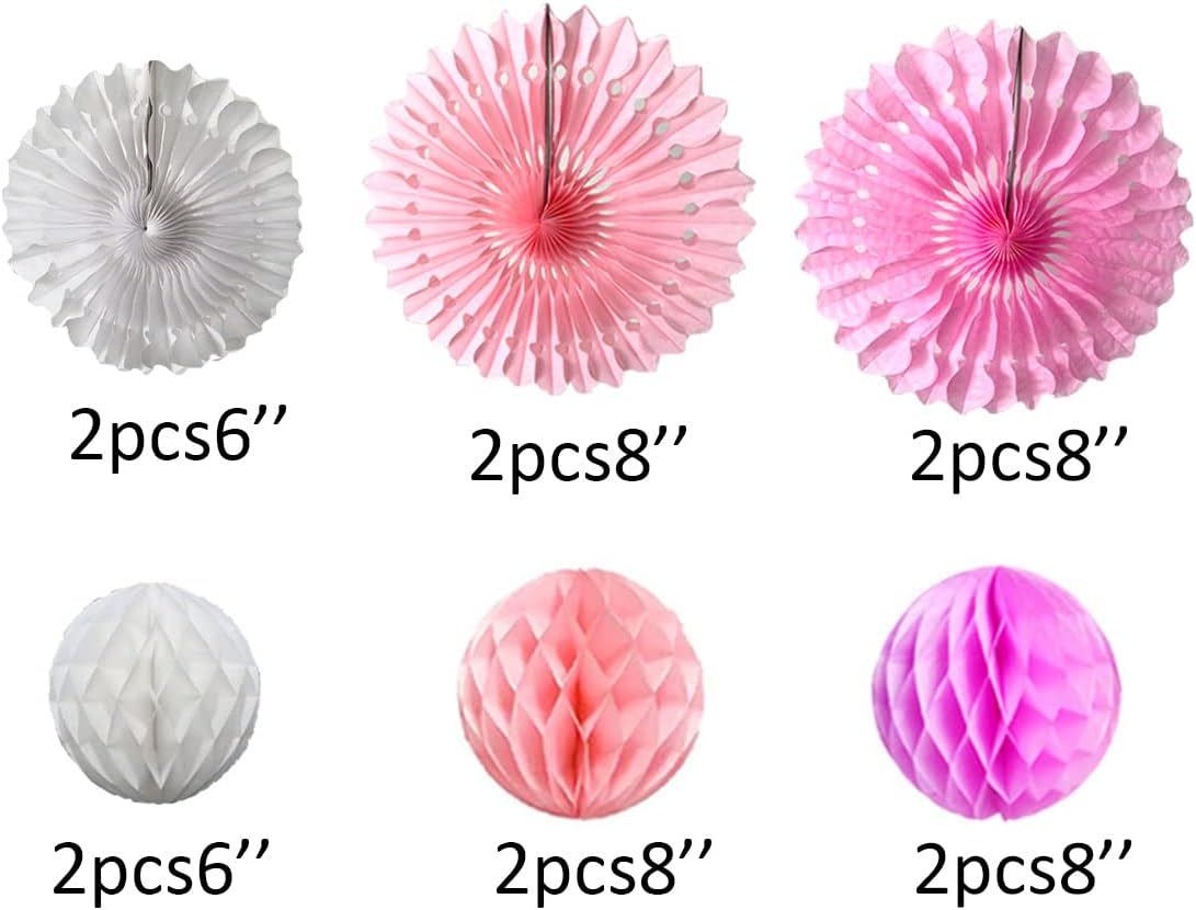 12pcs 6'' 8'' Honeycomb Balls Tissue Paper Fans Party Honeycomb Ball Fans Decorations Tissue Pom