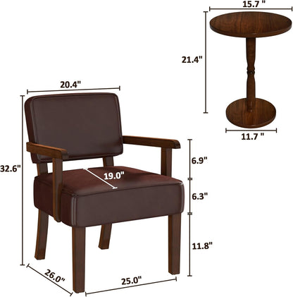 Accent Chair, PU Leather Living Room Chairs Oversize with Soft Seat and Armrests for Living Room