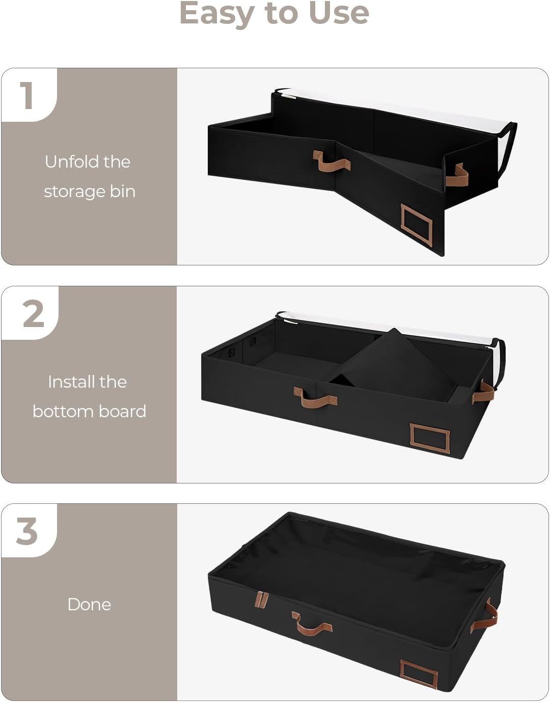StorageWorks Large Under Bed Storage Containers with Handles and Label Holder, 2 Pack Ultra-thick