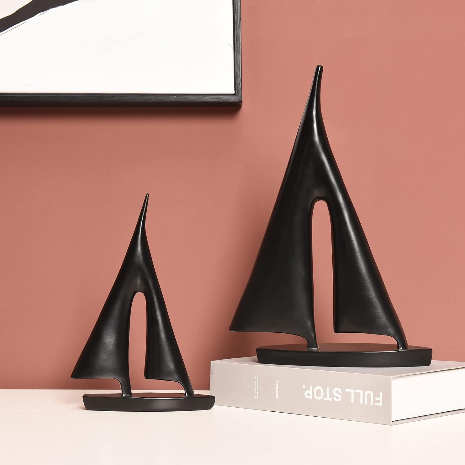 Modern Sculptures Home Decor, Sailboat Decor Ornament, Boat Decorations Statue Decor, Art