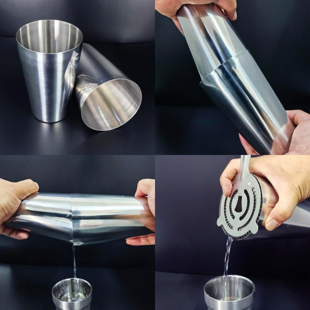 22-Piece Cocktail Shaker Set, 25/20oz Bartender Kit, Bartending Stainless Steel Bar Tools Sets for