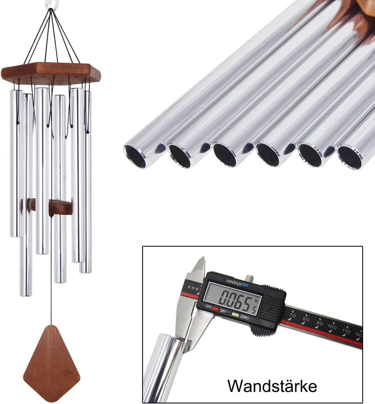 ASTARIN Memorial Wind Chimes for Outside, 30'' Deep Tone, Sympathy Wind-Chime Personalized with 6