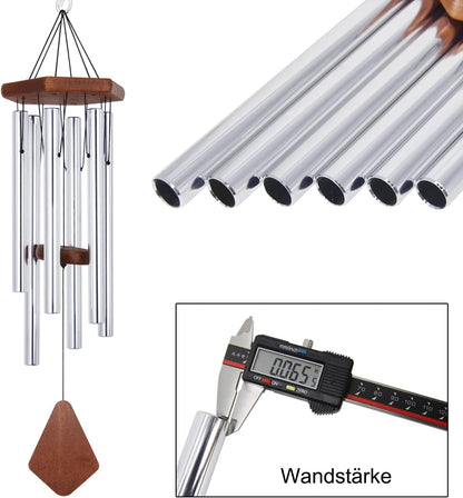 ASTARIN Memorial Wind Chimes for Outside, 30'' Deep Tone, Sympathy Wind-Chime Personalized with 6