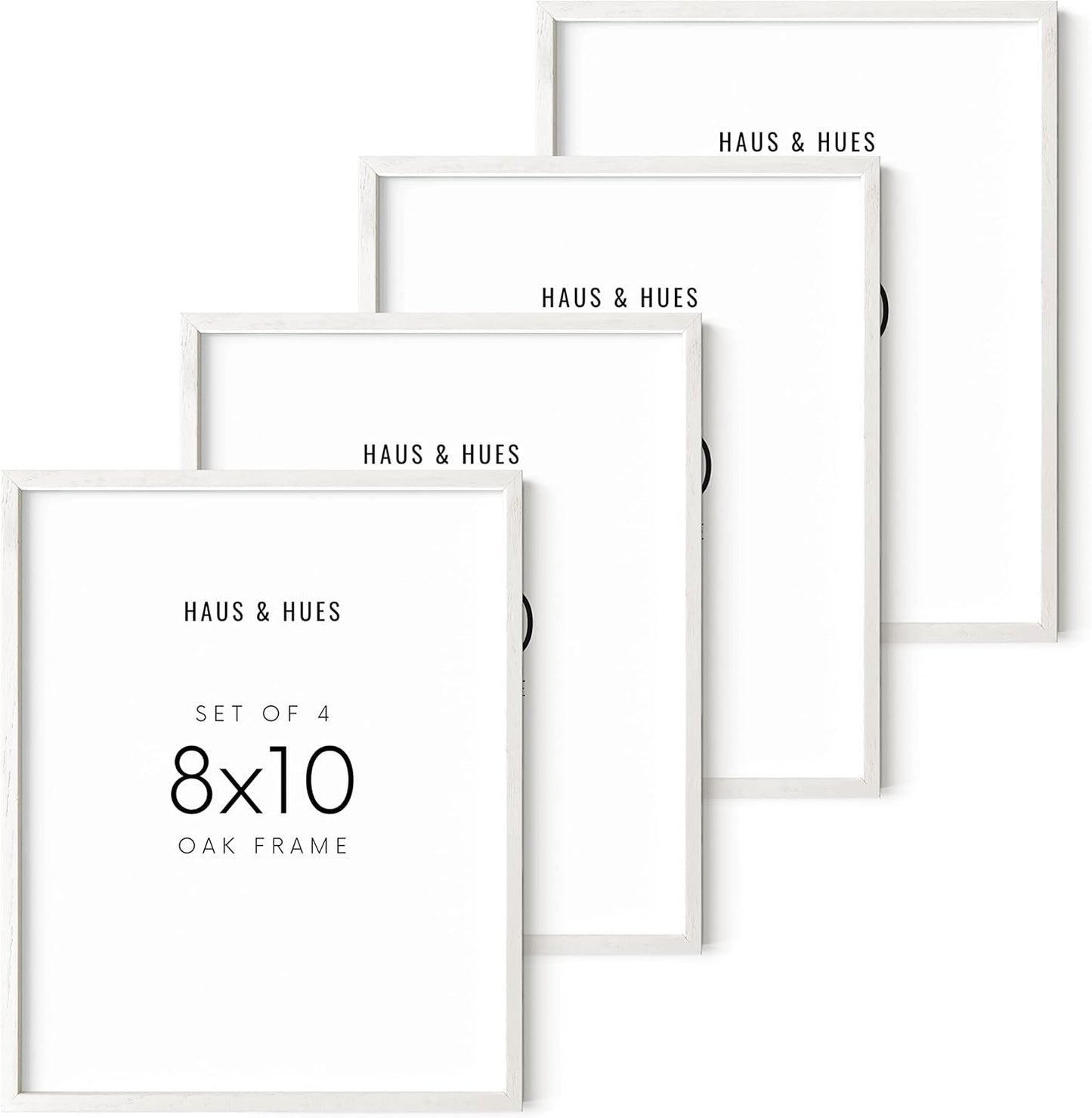 HAUS AND HUES 8x10 Picture Frame Set of 4-8 x 10 Frame White Photo Frames, Wood Frames Bulk, 8x10