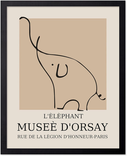 Poster Master Vintage Poster - Retro Elephant Print - Line Drawing Art - Sketch Wall Art - Gift for