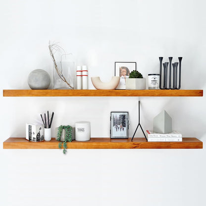 Homeforia Floating 60 inch Oak Shelves, High End Solid Real Wood 60inch Floating Shelf for Wall