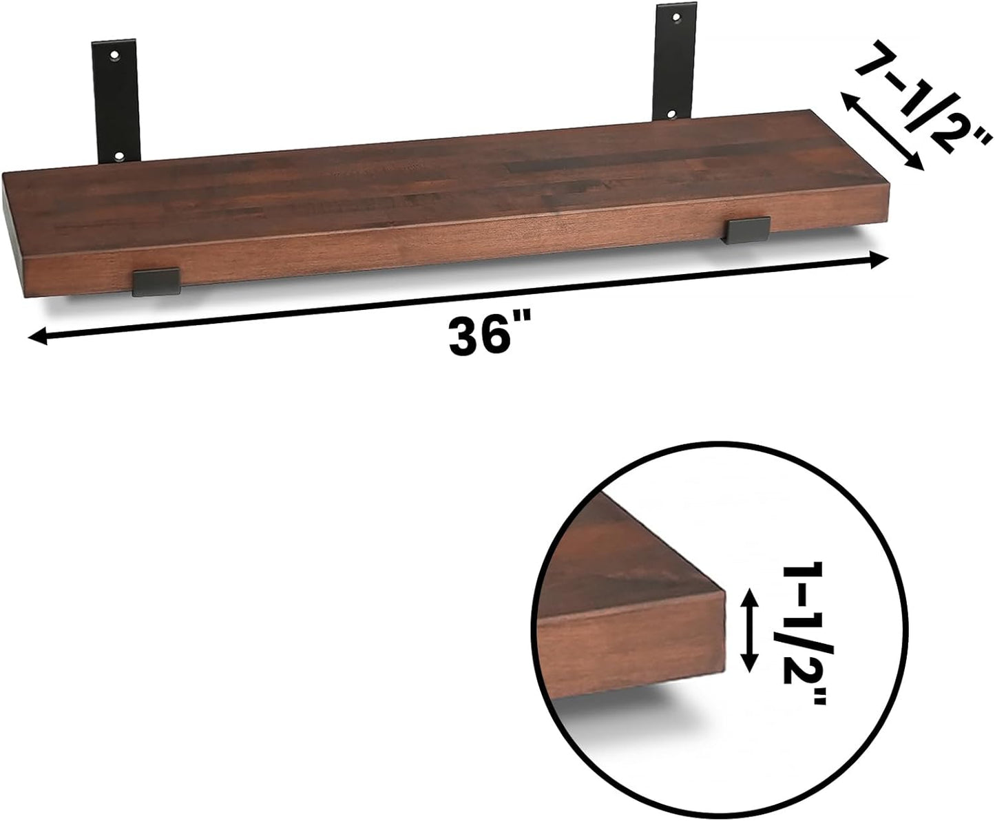 CONSDAN Floating Shelf for Wall Mounted Book Shelf Hanging Shelves Floating Bookshelf for Bedroom