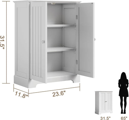 ChooChoo Bathroom Floor Cabinet, Modern Bathroom Storage Cabinet with 2 Doors and Adjustable