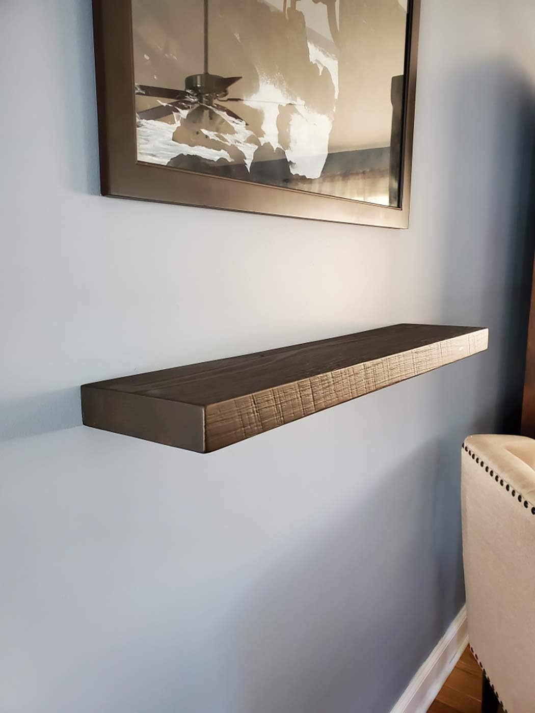 Joel's Antiques 48 Inch Wooden Floating Shelves for Wall - 48x8x2 in - Made of Natural Wood - Long