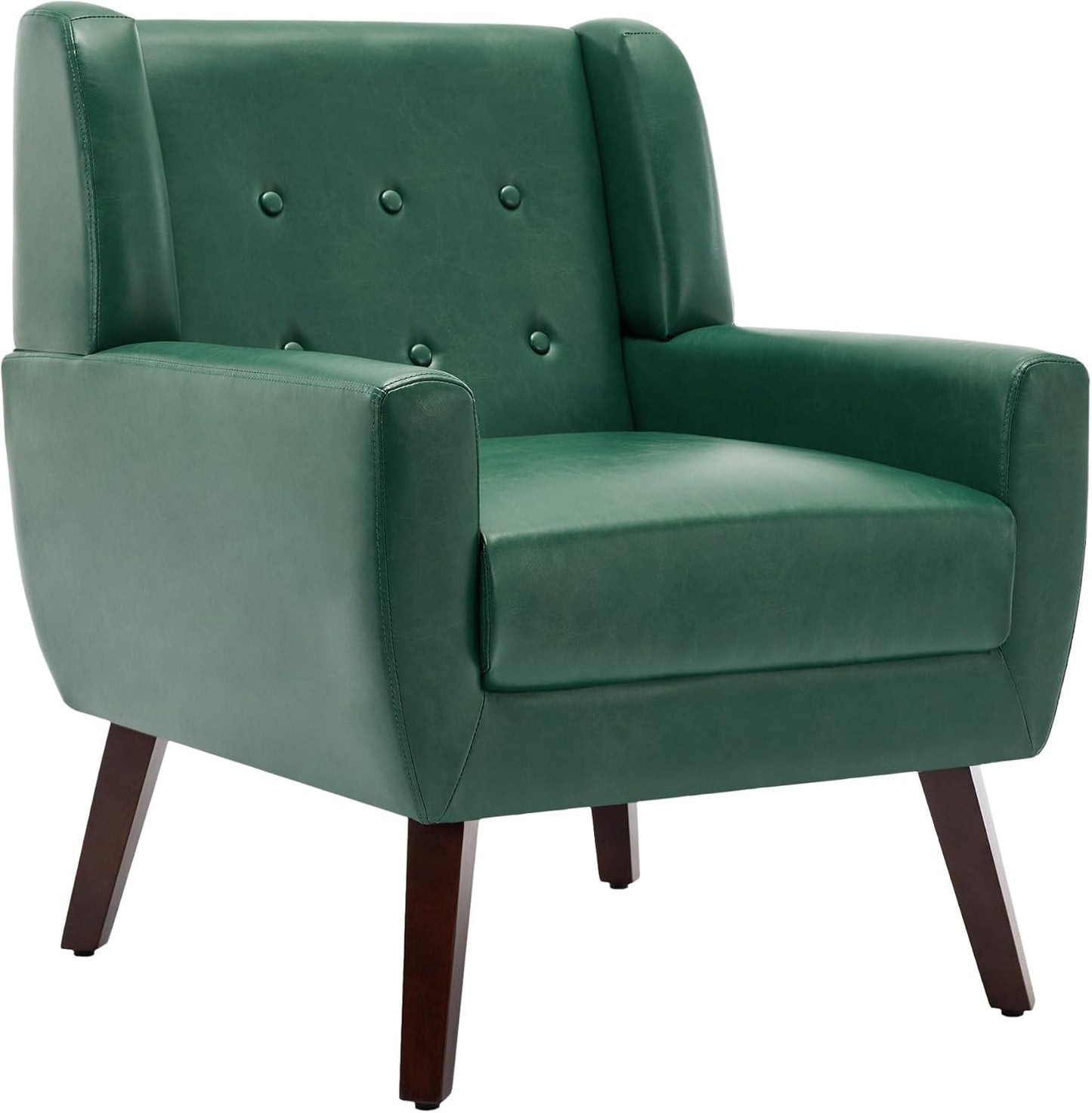 UIXE Faux Leather Accent Chairs Set of 4, Modern Arm Club Chair Upholstered Armchair for Living