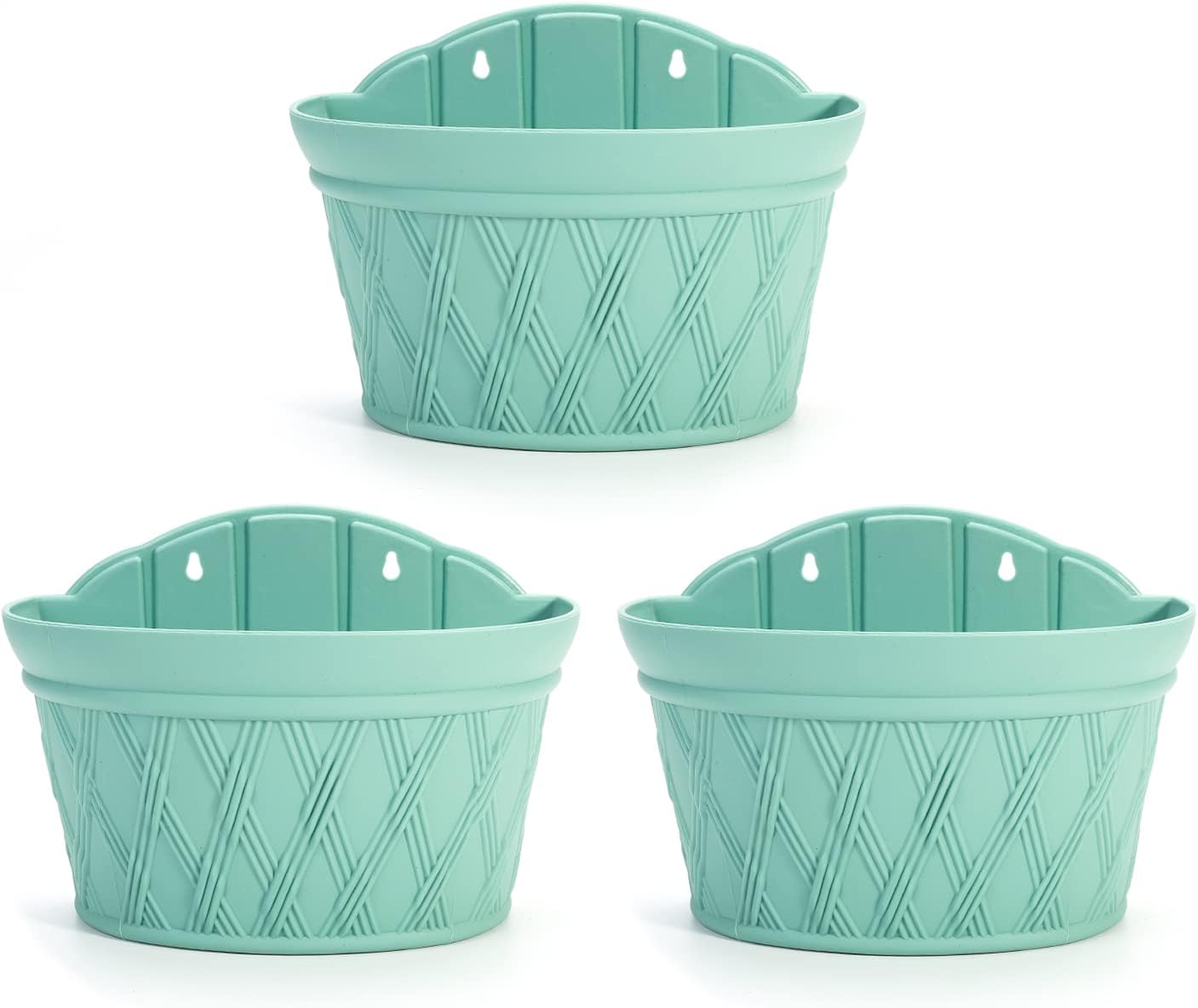 Sungmor Wall Hanging Planters,11.5 Inch Hanging Flower Pots for Railing Fence - Indoor Outdoor