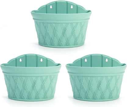 Sungmor Wall Hanging Planters,11.5 Inch Hanging Flower Pots for Railing Fence - Indoor Outdoor