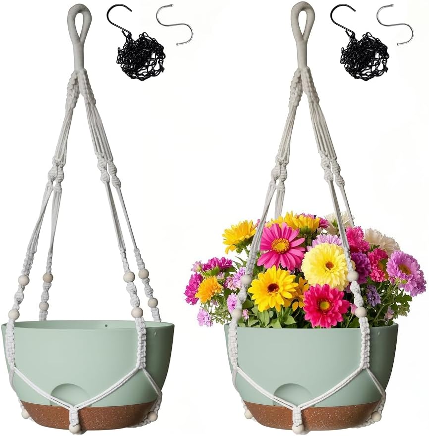 12 Inch Hanging Baskets for Plants Outdoor, Hanging Planters for Indoor Outdoor Plants, Hanging
