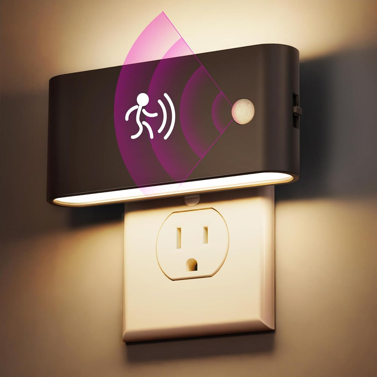 Briignite Motion Sensor Night Light, 2 Pack Motion Activation Night Lights Plug into Wall, Auto On